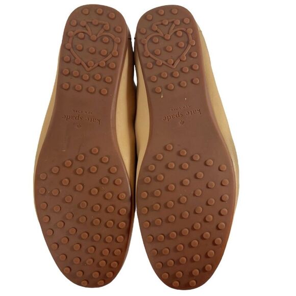 Kate Spade Carson Leather Loafers Beige Tan Flats Driving Shoes - Picture 9 of 10